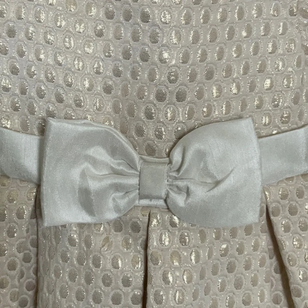 Gymboree Champagne Pleated Special Occasion Dress SZ 6-12 Month Princess Holiday